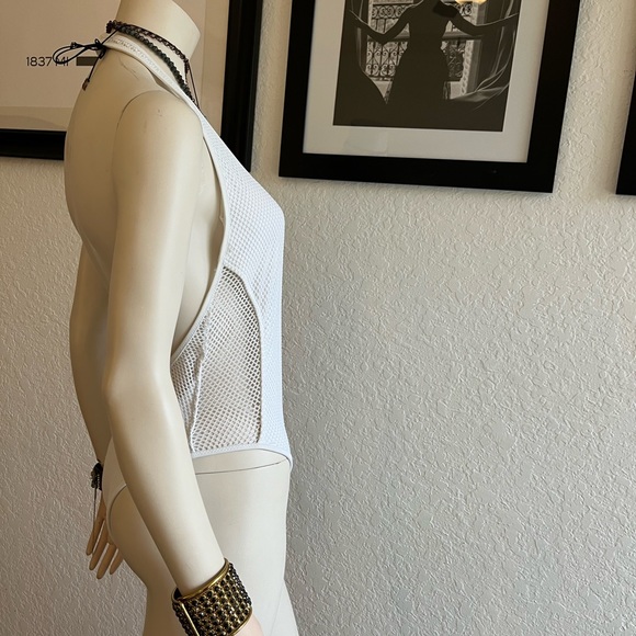 Victoria Secret One Piece white mesh and thick white solid material. - Picture 4 of 6